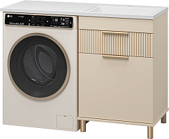 Brevita Тумба с раковиной Enfida 120 R Гавана под стиральную машину с б/к бежевая – фотография-2